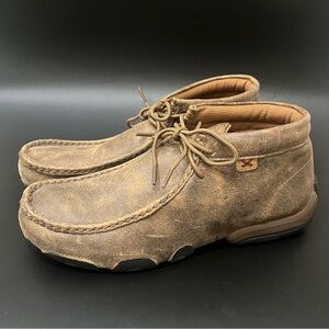 Twisted X Original WDM0001 Boots Brown Leather Chukka Driving Moc Womens Sz 9 M